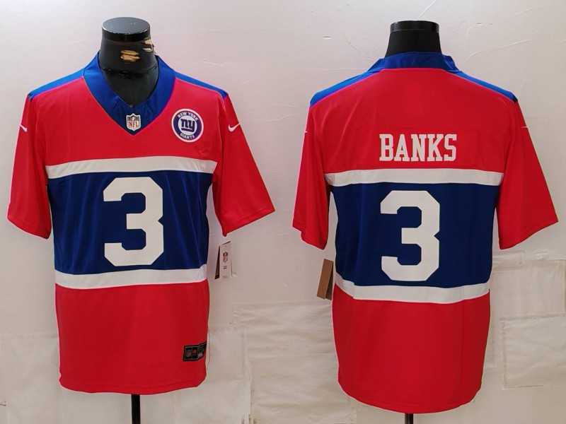 Mens New York Giants #3 Deonte Banks Limited Red Alternate FUSE Team Patch Vapor Jersey->new york giants->NFL Jersey